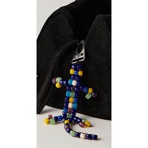 NWT Free People Beaded Lizard Bag Charm Multicolored